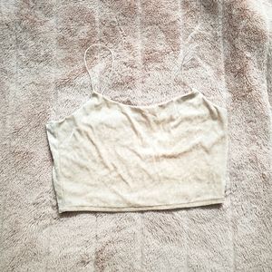 🥂 Champagne crushed velvet crop